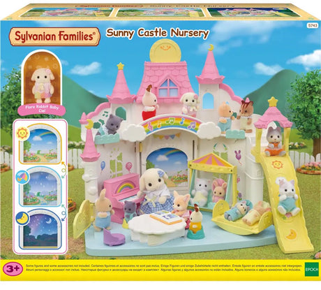 Sylvanian familier 5743 solrig børnepasningsslot - inklusive 1 fløjlsblød blomstrende kaninbaby