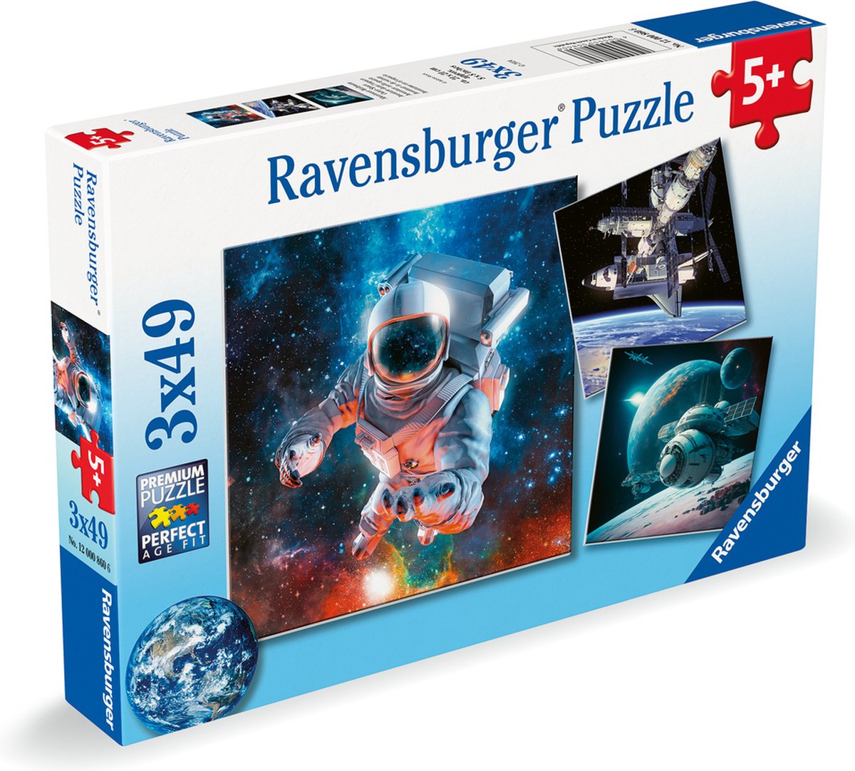 Ravensburger puslespil plads - tre puslespil - 49 brikker - børnepuslespil