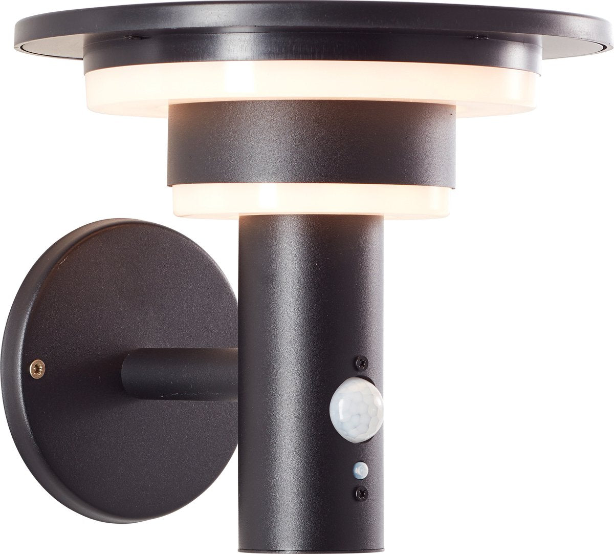 Brilliant garvina - udendørs væglampe - led 3w - solenergi - 430 lm - 3000k - ip44 - sort