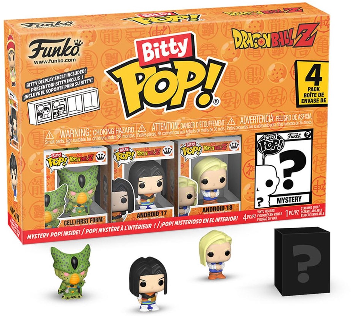 Funko bidy pop! pop! dragon ball z - celle (første form), android 17, android 18