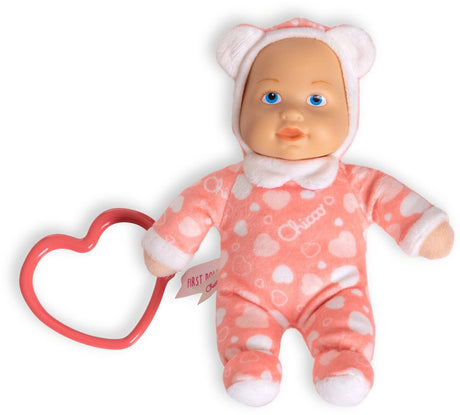 Chicco min doudou dukke - min lille dukke - blød kæledukke med hjerteformet bidering - laksepink (0m+)
