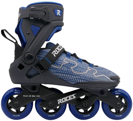 Roces r-evo 84 rulleskøjter – 84 mm – blød støvle – ekstra komfort stabilitet – hællås nem indstigning – abec-7 – fitness rulleskøjter – mænd kvinder – sort blå – str. 37