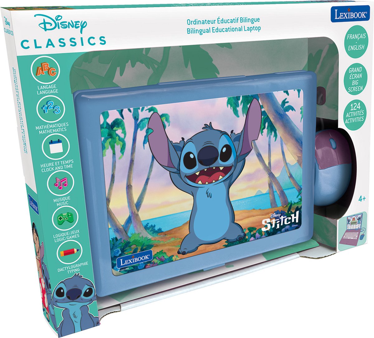 Lexibook ordinateur bærbar educatif bilingue stitch (fr en)