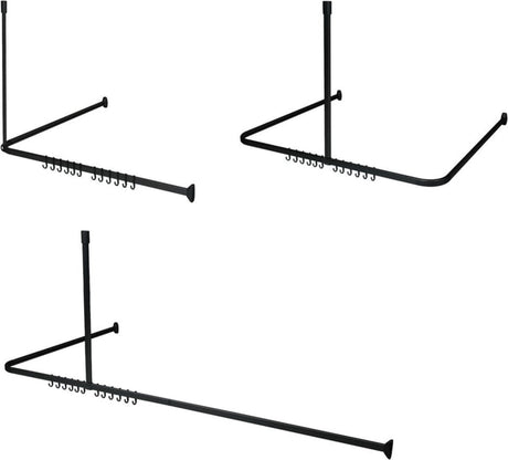 Sealskin easy roll - bruseforhængsstangsæt - universal - L og U form monteringsmuligheder - 90x90x90 cm - sort
