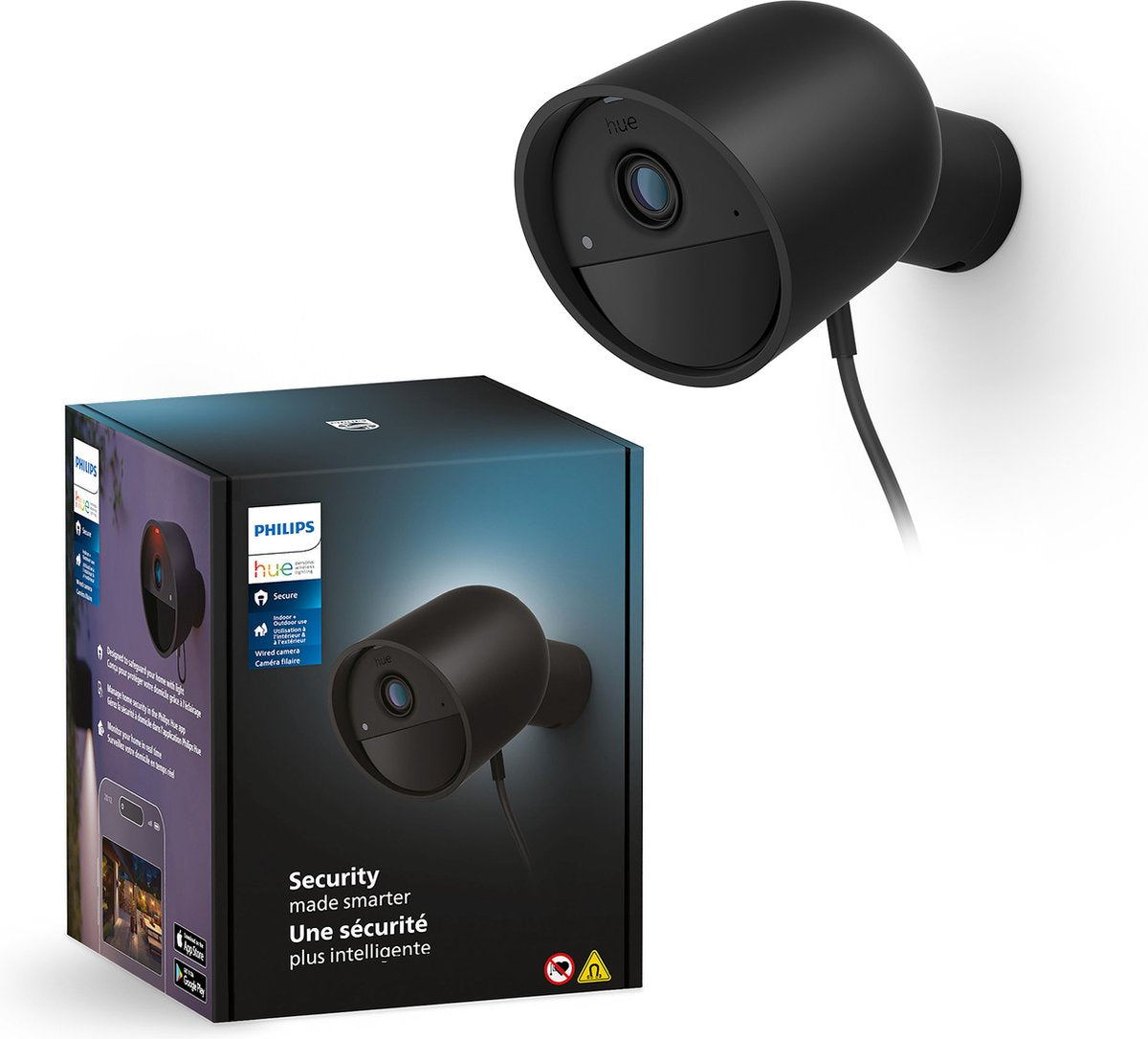 Philips hue secure camera - bedrade beveiligingscamera - zwart