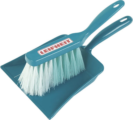 Klein toys leifheit 2-delige vegerset - stoffer en blik - 12x56x3 cm - hoogwaardig kunststof - groen