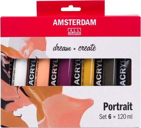 Bruynzeel Amsterdam standard serie akrylmaling portrætsæt 120ml, 6 stk.