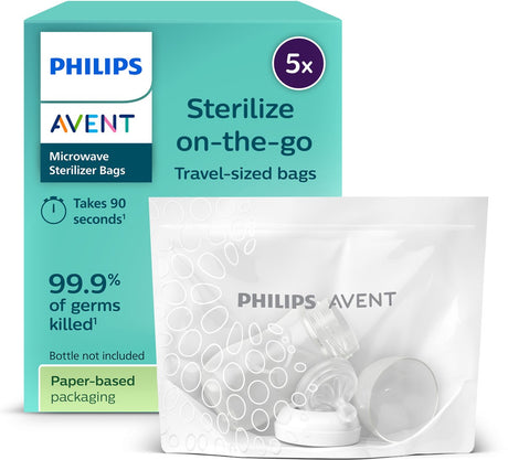 Philips avent - mikrobølgesteriliseringsposer - hurtig sterilisering - 5 stk - scf297 05