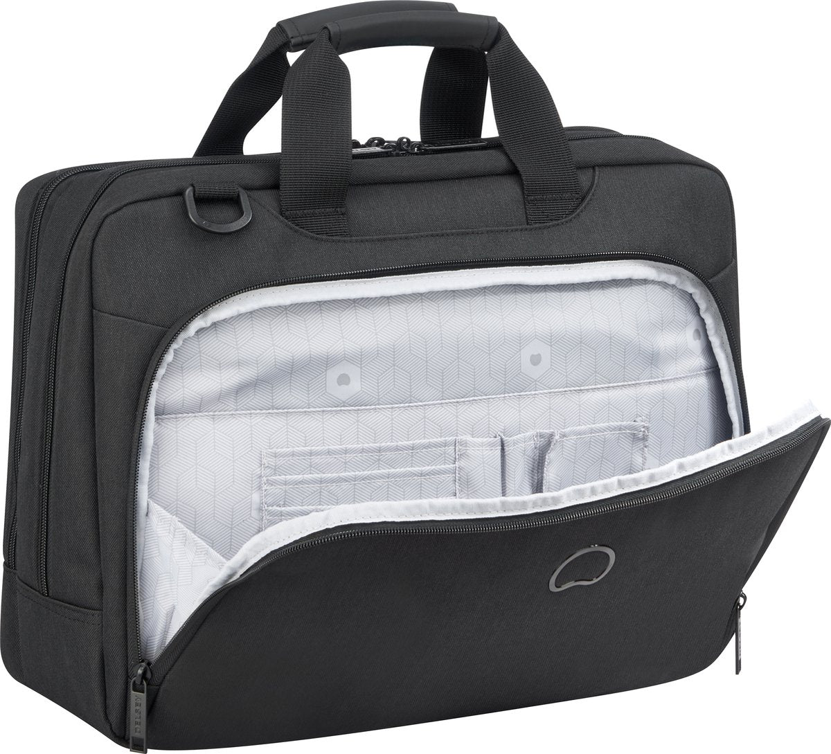 Delsey esplanade skuldertaske - 15,6 tommer rum til bærbar computer - sort