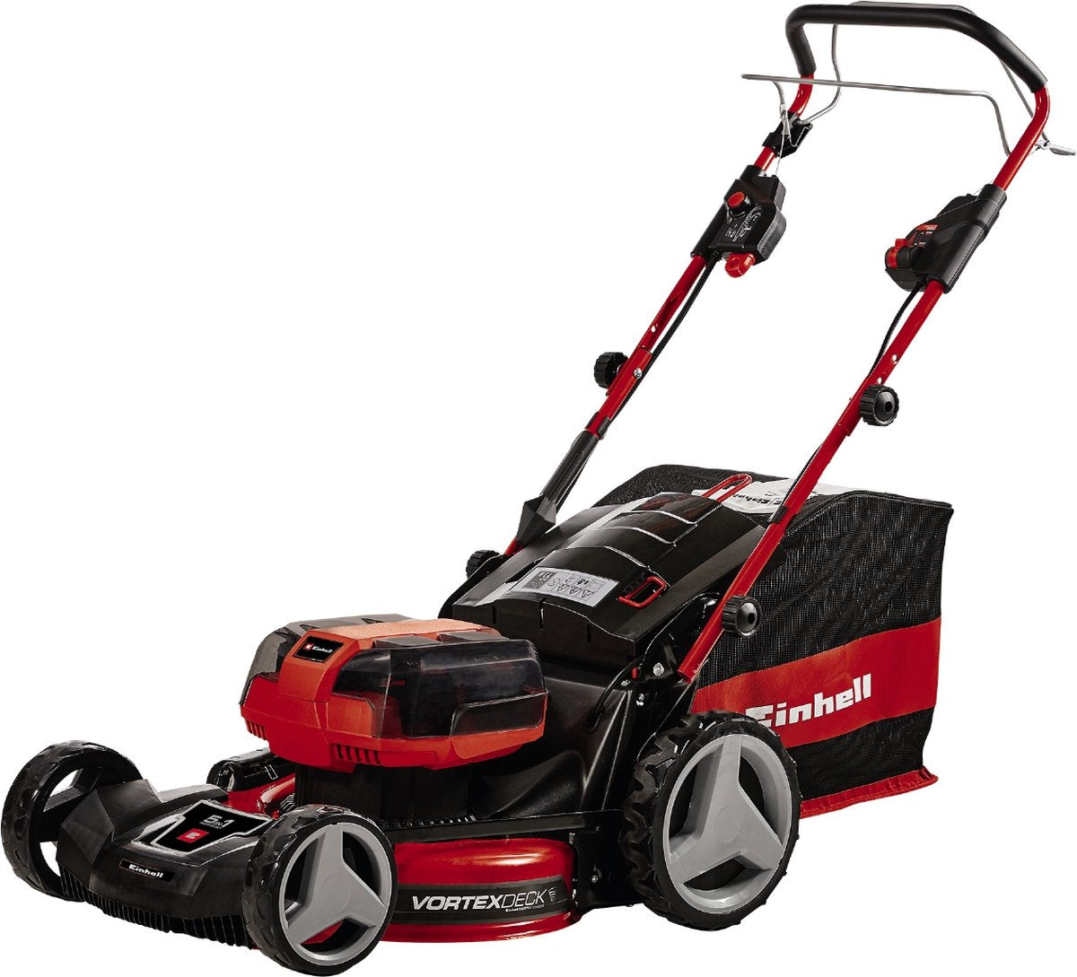 Einhell professionel batteri plæneklipper gp-cm 36 47 s hw li kit - power x-change - 36 v li-ion - klippebredde: 47 cm - anbefalet græsareal: op til 700 m² - selvkørende - mulching funktion - inkl. 4x 4,0 ah batteri og 2x tvillingoplader