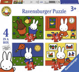 Ravensburger Miffy 4in1box puslespil - 12+16+20+24 brikker - børnepuslespil