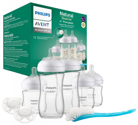 Philips avent natural response – glasgavesæt – 5 flasker + 2 sutter + flaskebørste - scd879 11