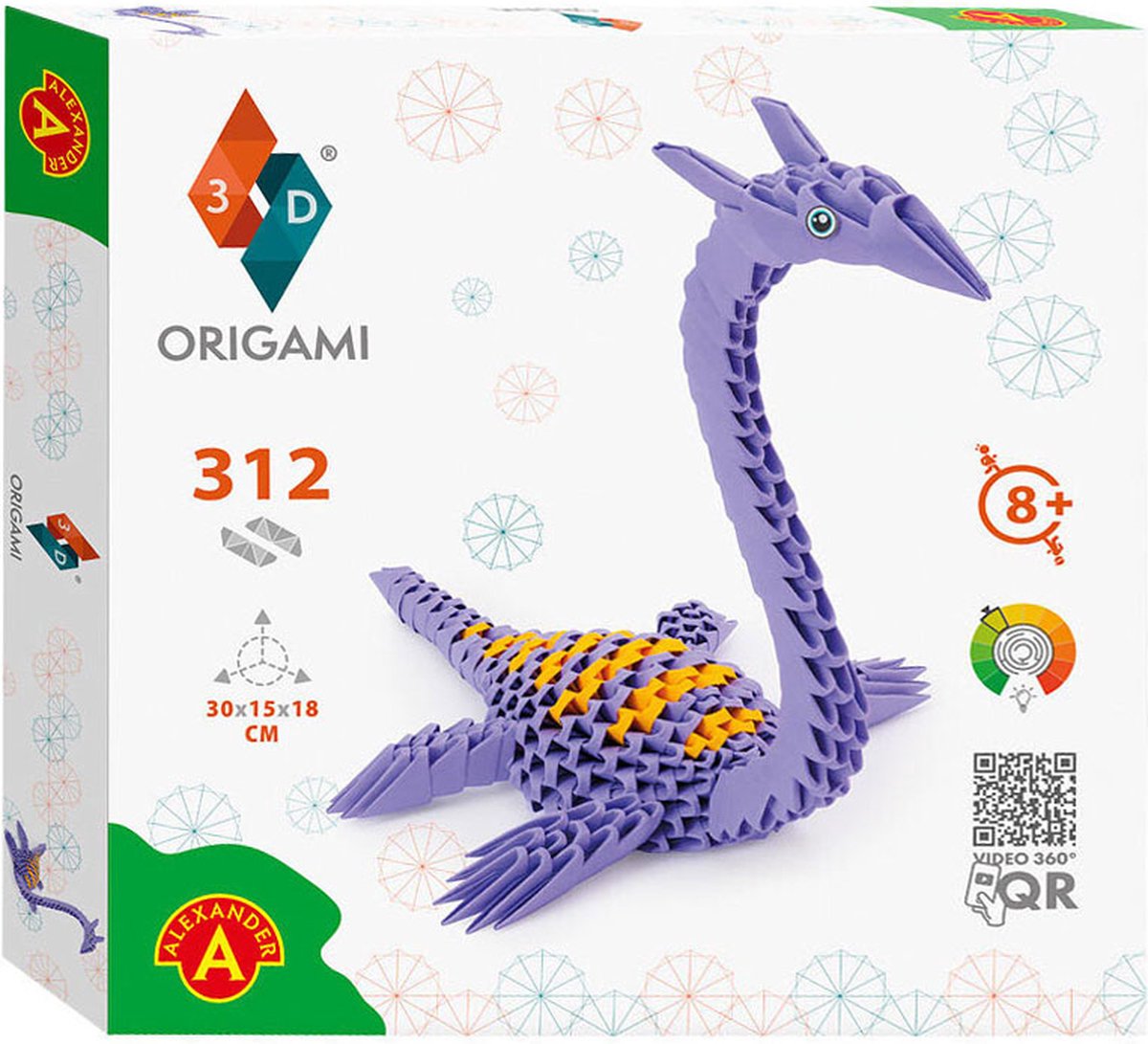 Alexander legetøj origami 3d dinosaur, 312 stk