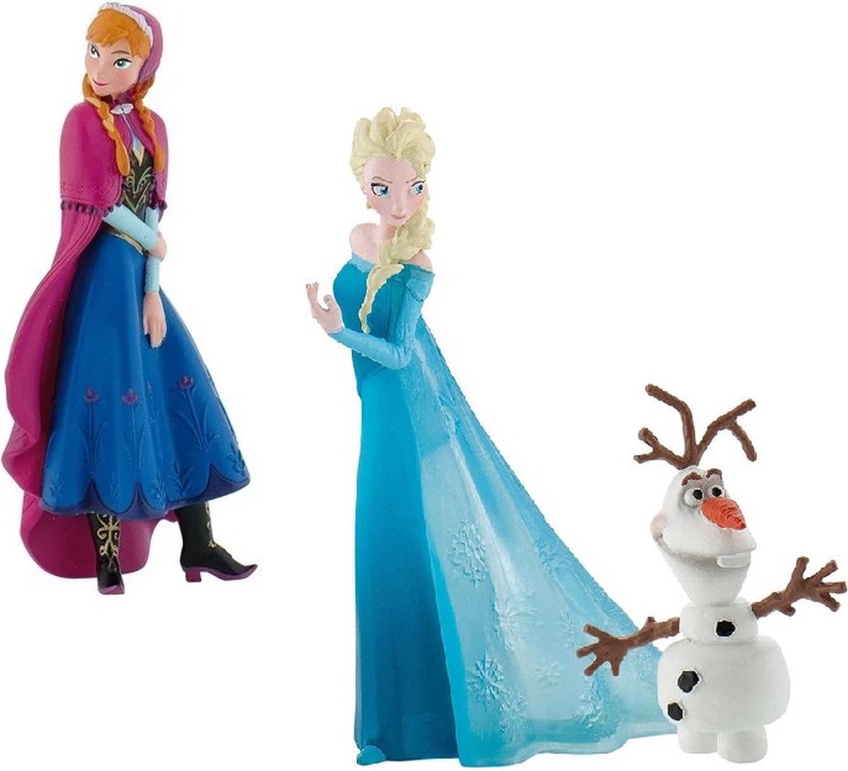 Bullyland 13446 – legesæt og samlerfigurer frosset med Anna, Elsa og Olaf – naturtro og detaljeret design – ideel som kagefigur eller gave til børn fra 3 år og opefter.