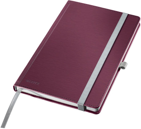 Leitz stil notesbog a5 styret - med hardcover - 100 gram papir - granatrød