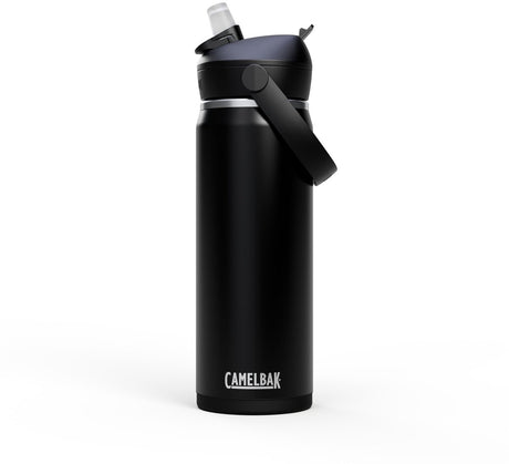 Camelbak thrive flip sugerør drikkeflaske - 600 ml - rustfrit stål - med sugerør - isolering vandflaske - sort
