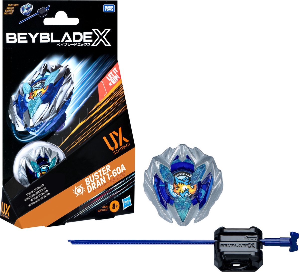 Beyblade x Buster Dran 1-60A UX Starter Pack - Spinning Top og Launcher