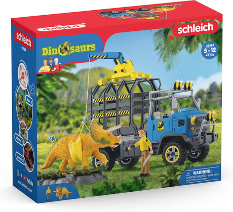 Schleich dinosaur - dinosaur lastbil mission - dino legetøj - børnelegetøj til drenge og piger - 4 til 12 år 42565