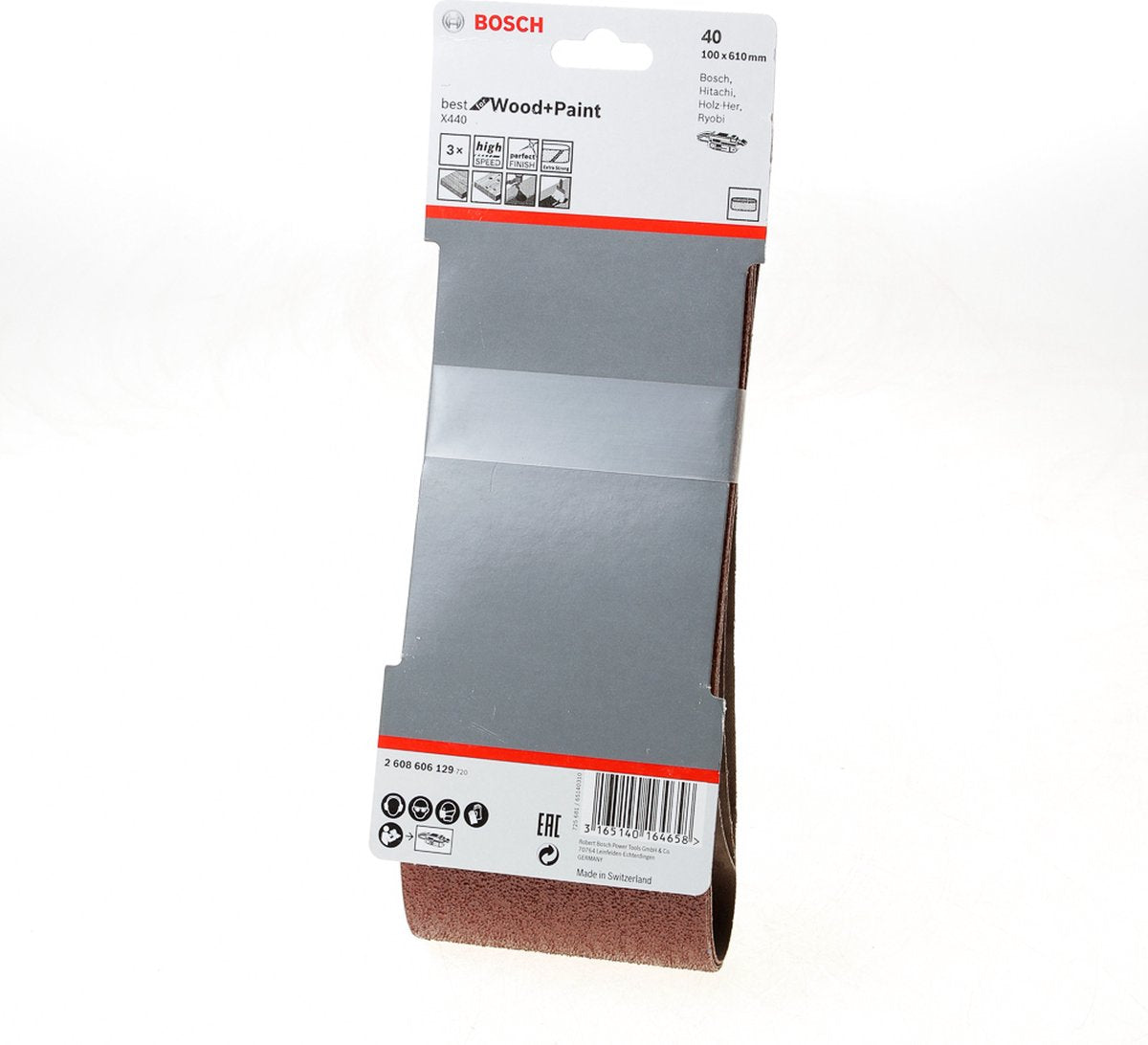 Bosch 3 bånd 100x610 bedst til træ+lak, 40