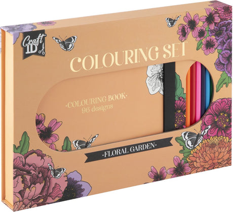 Craft id farvesæt blomster med 10 farveblyanter