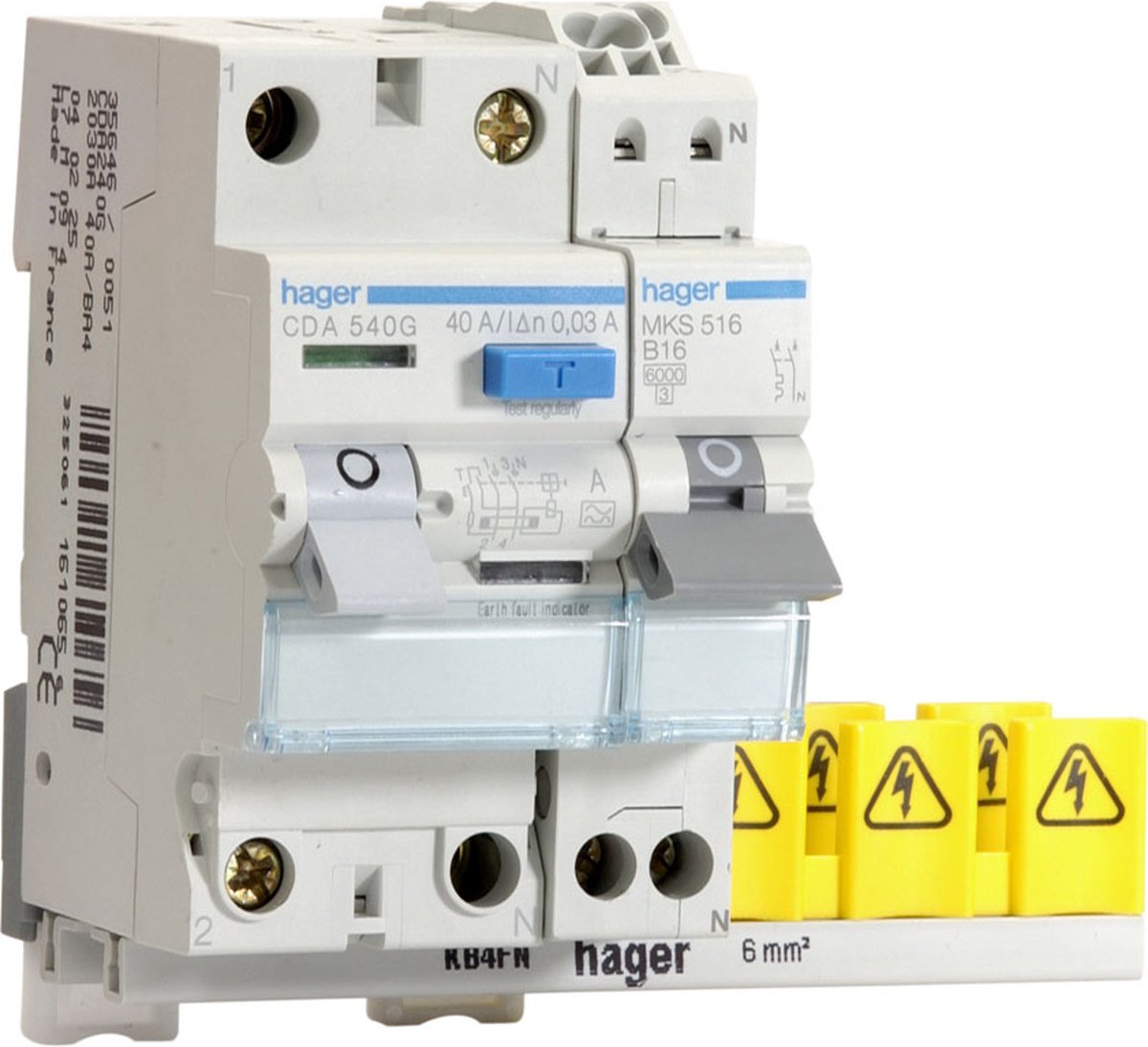 Hager vision indbygget enhed med afbrydere - vks01combi - e32bb