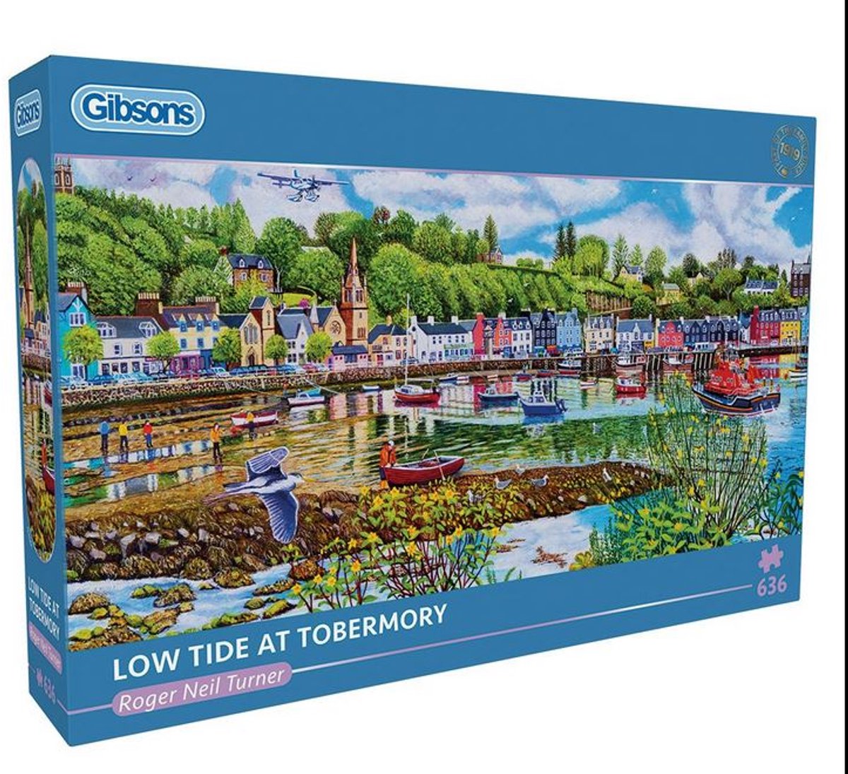 Gibsons - lavvande ved tobermory (af roger neil turner) - 636 brikker 69×32cm (b×h) - panorama puslespil
