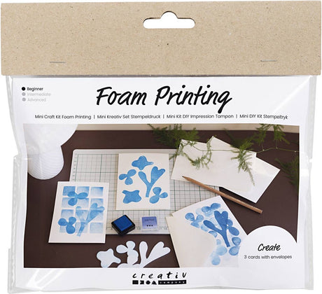 Creativ firma mini hobbysæt skumprint, kort med design, hvid, råhvid, 1 æske