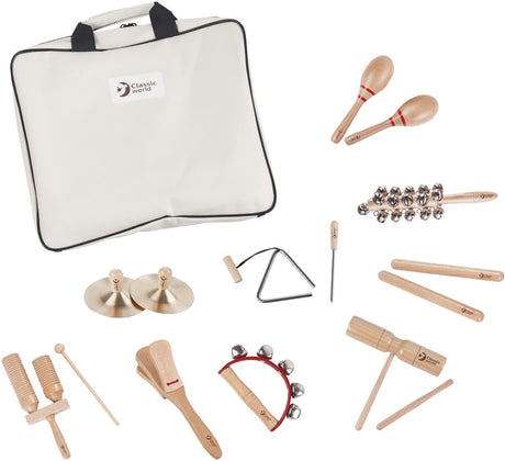 Klassiske verdensmusikinstrumenter med opbevaringstaske 9-delt