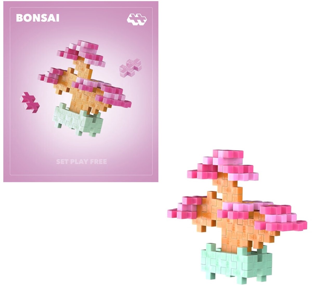 Plus-plus plantepakke blomst bonsai pink 4339 - botanisk byggelegetøj - byggelegetøj - sæt med 50 byggeklodser - fra 5 år