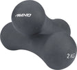Avento handgewicht set - bone - 2x 2 kg - grijs