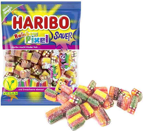 Haribo regnbuepixel f!zz - surt slik i frugtsmag - 1 kg pose