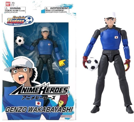 Bandai - anime heroes - kaptajn tsubasa - anime heroes figur 17 cm - genzo wakabayashi - actionfigur med tilbehør - manga figur - 37792