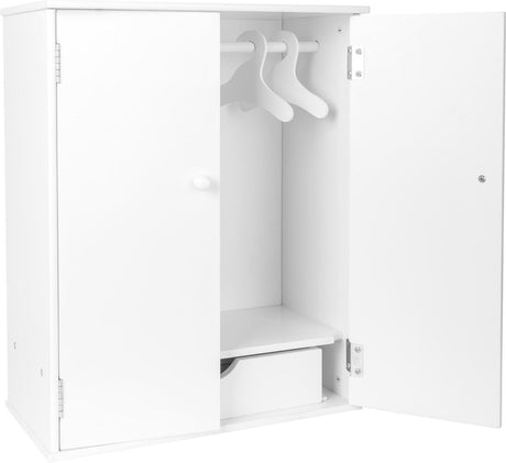Lille fods dukkegarderobe i træ 53 cm hvid