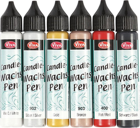 Creativ company viva decor stearinlys dekoration pen sæt 6x25 ml