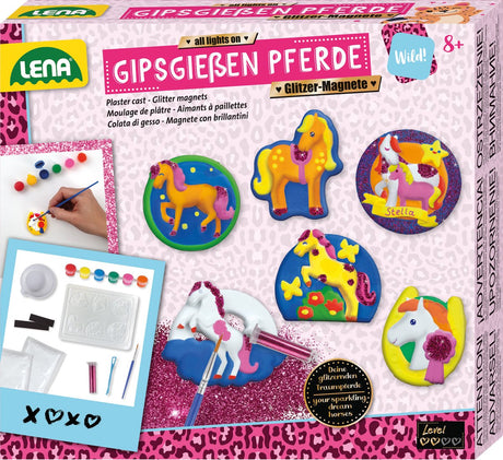 Lena hestehåndværkssæt gipsglittermagneter kreativt legetøj.