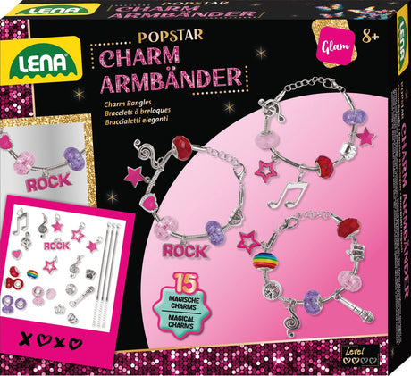 Lena charm armbånd popstar smykkesæt til børn multicolor.