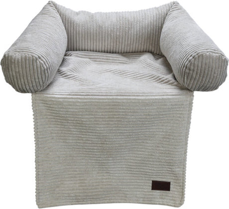 Designed by lotte bankkussen ribbed - hondenkussen - licht grijs - 50x50x30 cm s