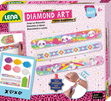 Lena diamant kunst snap armbånd - kreativt legetøj til børn.
