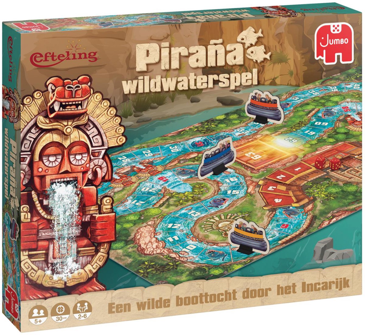 Jumbo Efteling gåsebræt piraña whitewater spil - brætspil