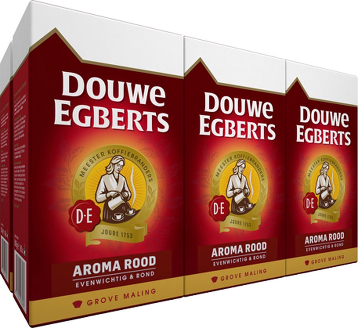 Douwe Egberts aroma rød grovmalet filterkaffe - 6 x 250 gram