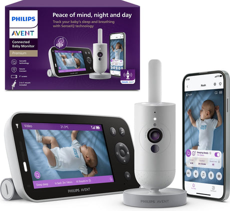 Philips avent premium connected babyfoon met camera en app – ademhaling en slaap detectie - scd973 26