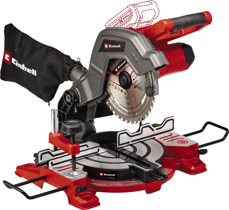 Einhell batteri afskåret geringssav te-ms 18 8 li solo - power x-change - 18 v li-ion - ø216 mm - inkl. 40 tænder savklinge - ekskl. batteri og oplader
