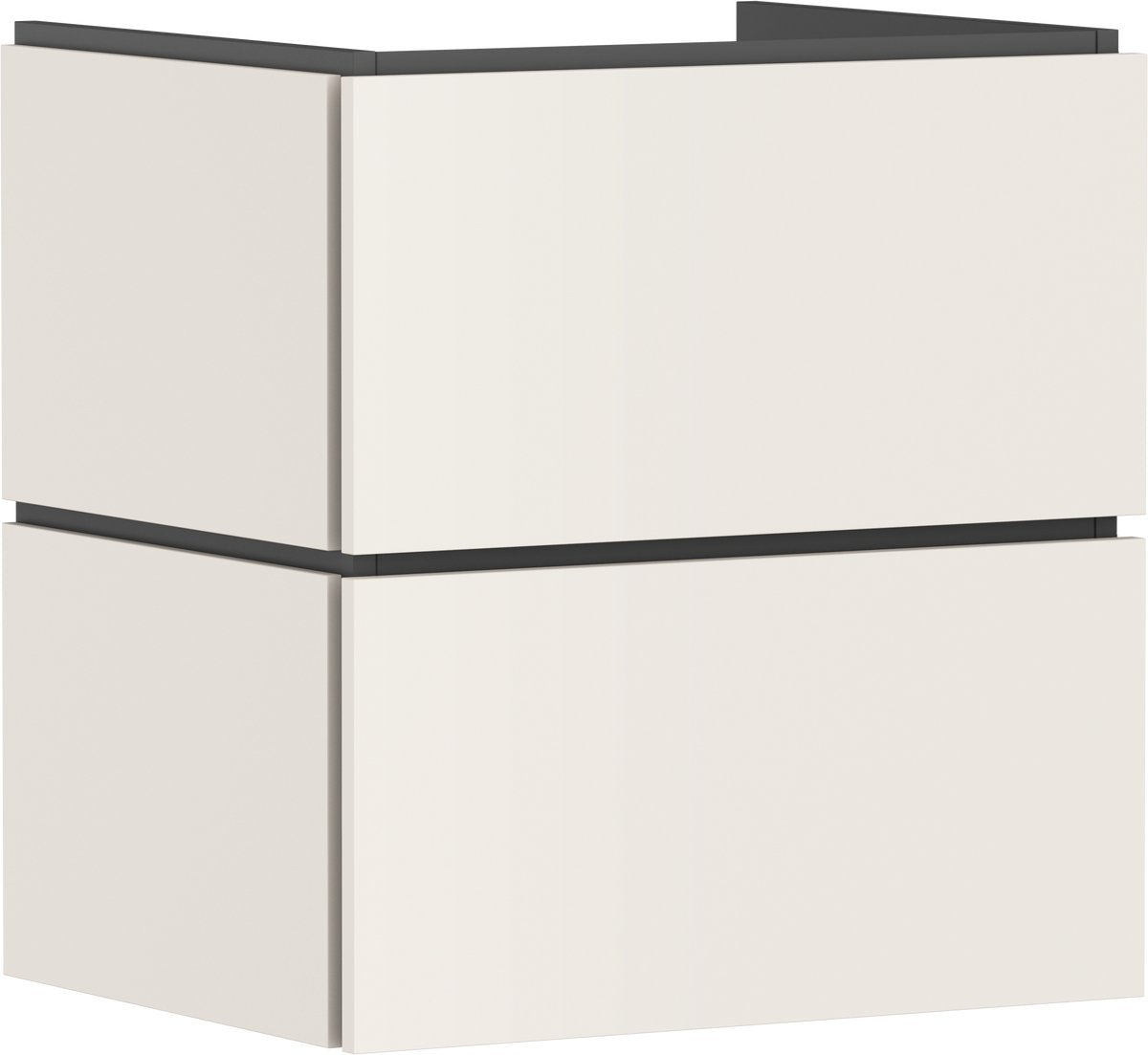 Hansgrohe xilesa e - badeværelsesmøbel - 580 470mm størrelse - 2 skuffer - push-open skuffer - til håndvask - sand mat beige