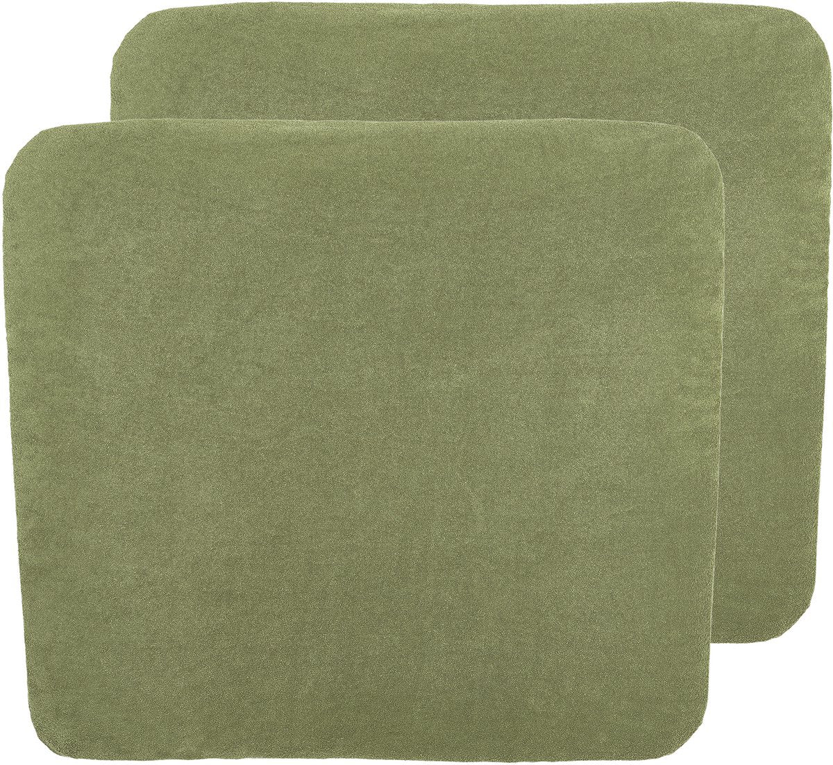 Meyco baby uni puslepudebetræk - 2-pak - frotté - olivengrøn - 85x75cm