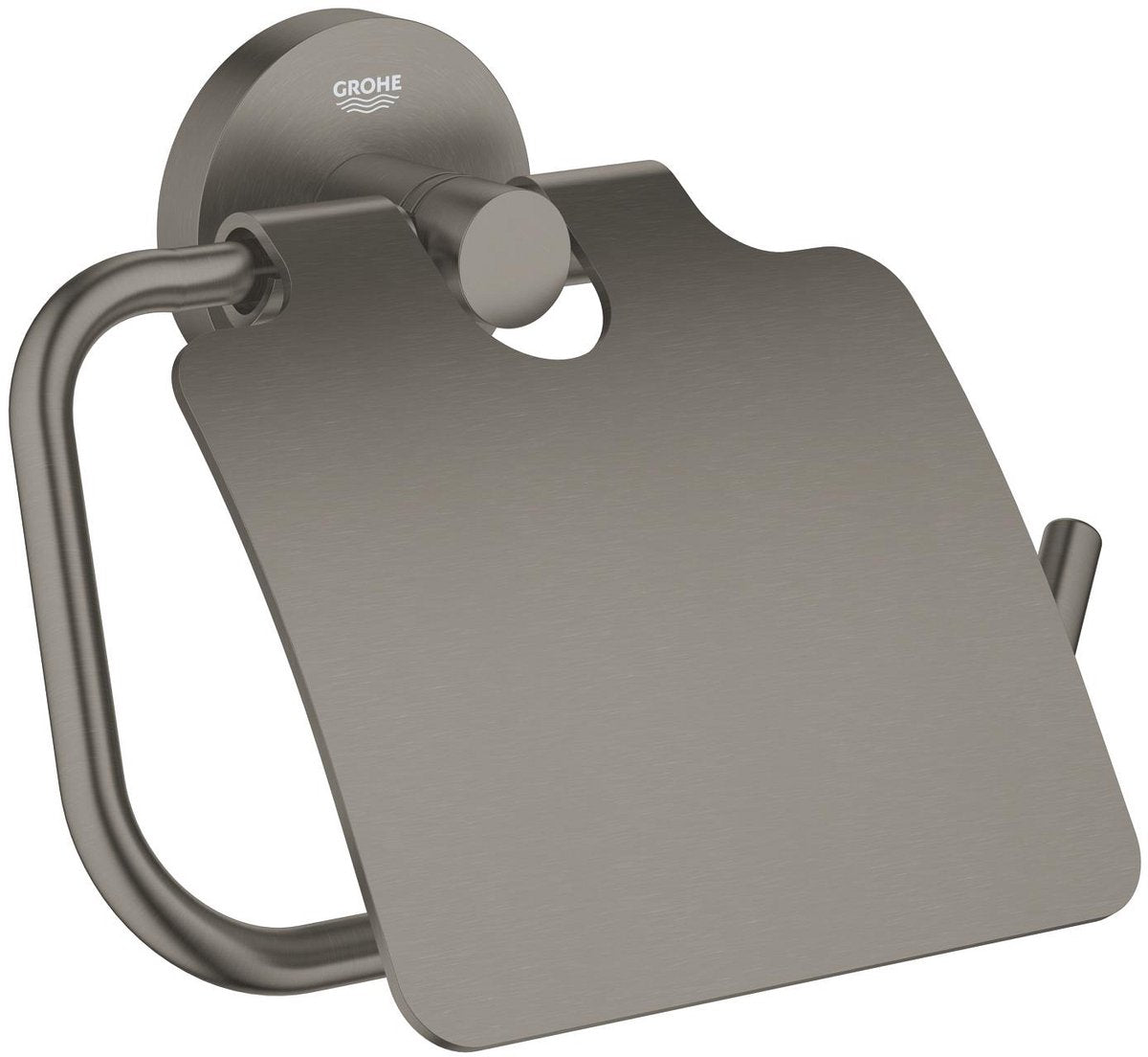 Grohe start toiletrulleholder med låg - skruer eller lim - metal - børstet hård grafit
