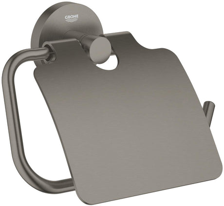 Grohe start toiletrulleholder med låg - skruer eller lim - metal - børstet hård grafit