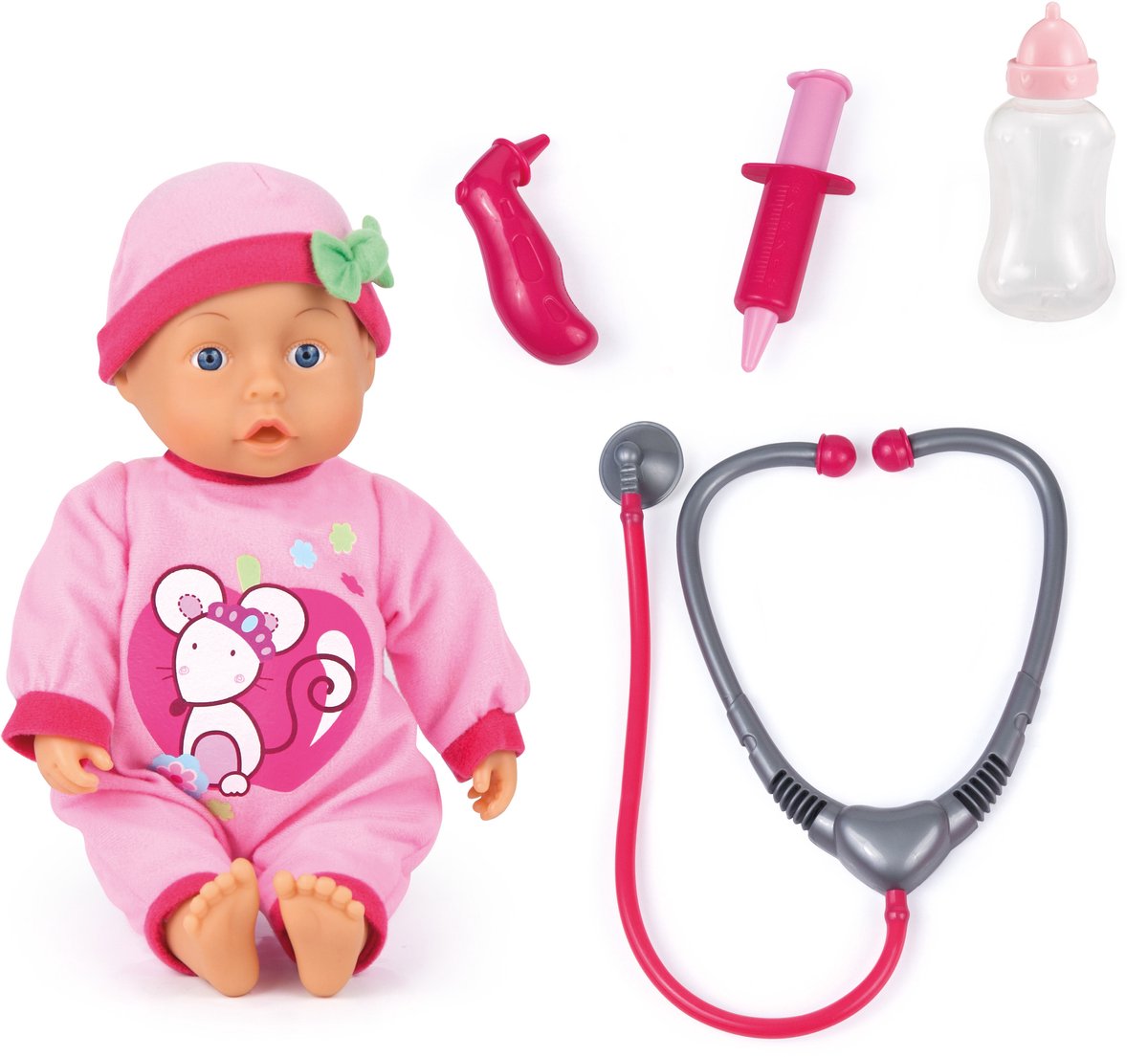 Bayer design - babydukkelægesæt 33cm i pink