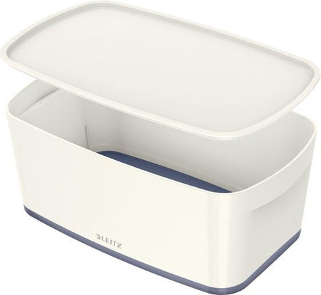 Leitz mybox® opbevaringsboks med låg - lille - grå og hvid
