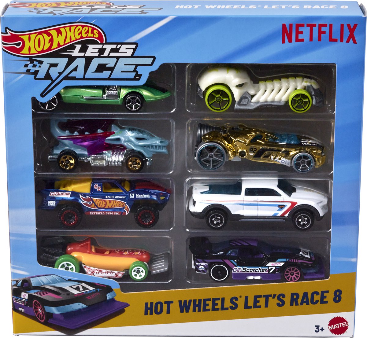 Hot Wheels Let's Race 8-pack - fra Netflix-serien