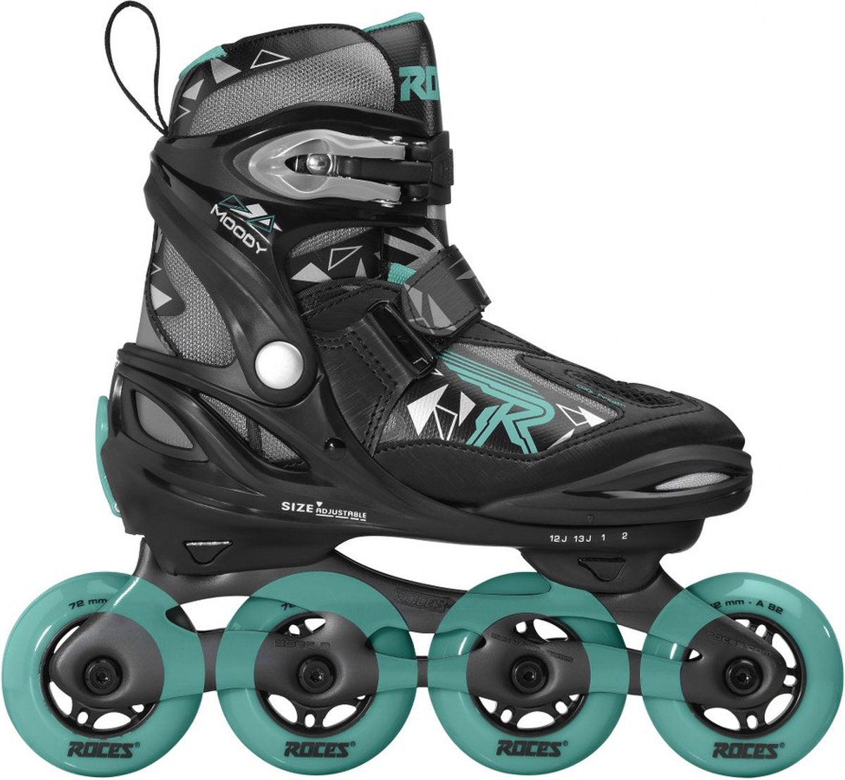 rulleskøjter Moody Tif 82A sort aqua str. 30-35